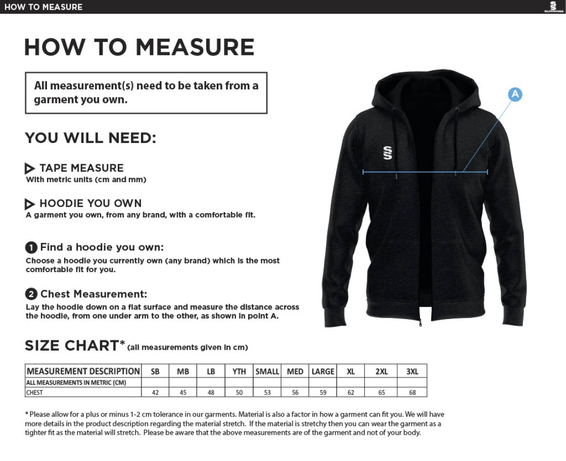 Dicker CC Dual Hoody - Size Guide